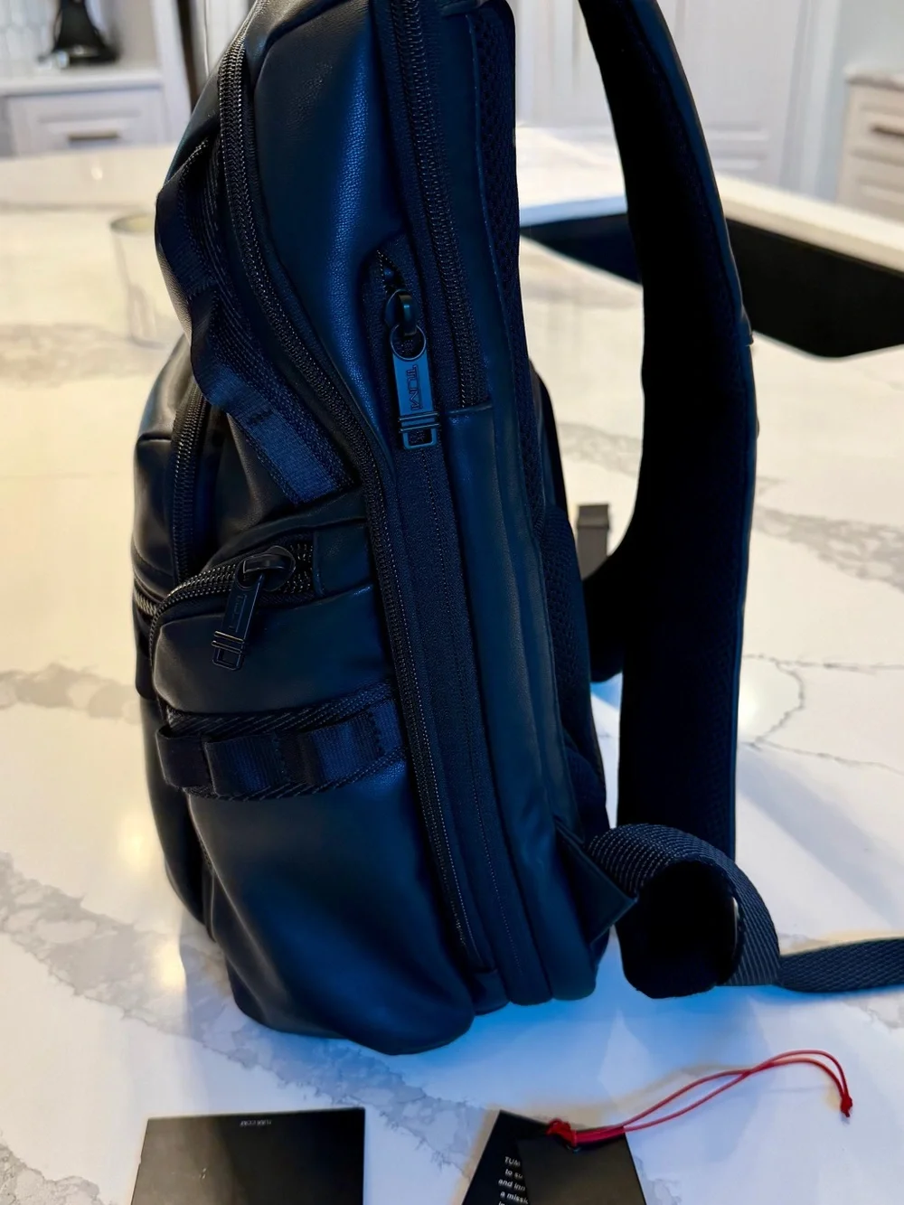 Tumi Alpha Bravo Black Leather Backpack